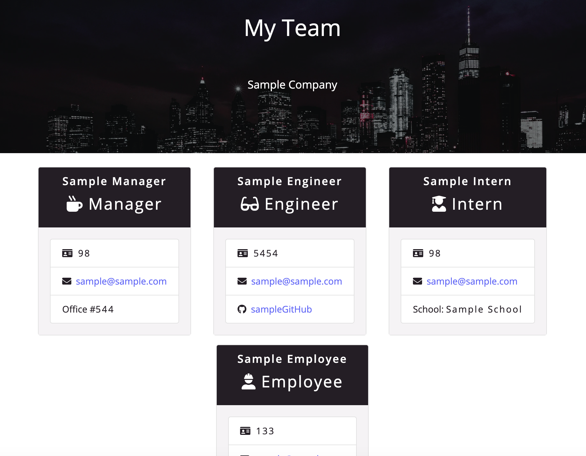 Screenshot of Good Employee Generator