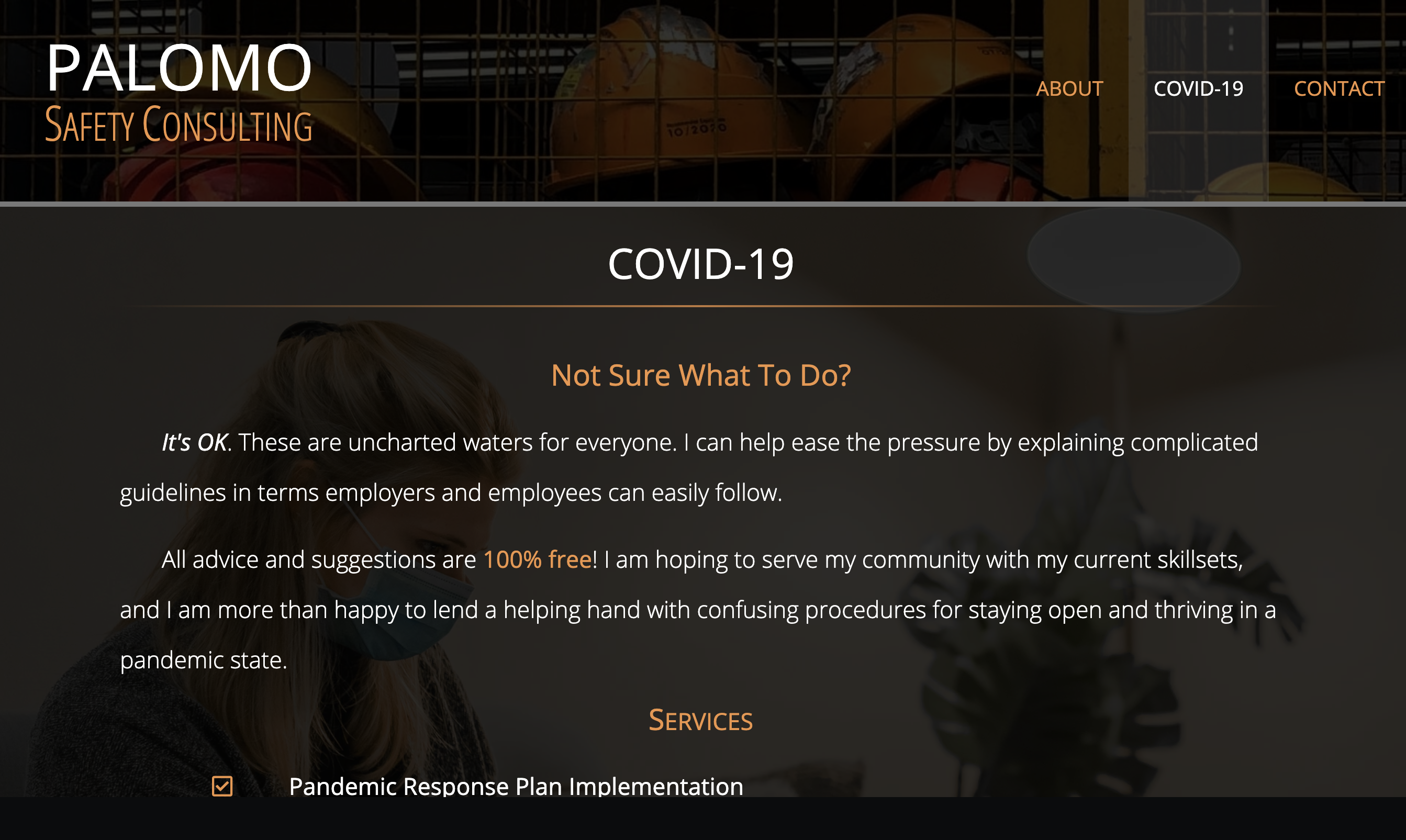 Screenshot of Palomo Safety Consulting